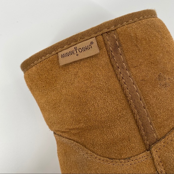 MINNETONKA Light Brown Leather Suede Olympia Boot - Picture 4 of 8